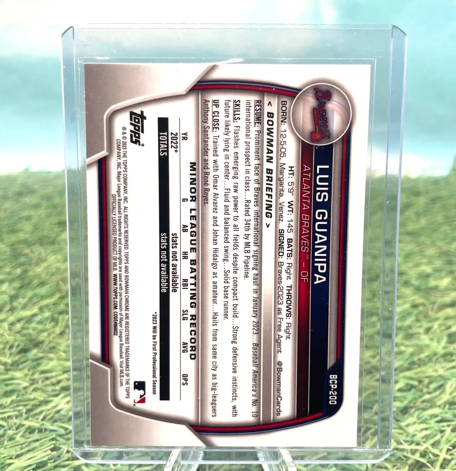 Luis Guanipa -2023 Bowman Chrome Mojo Refractor- 1st Bowman #BCP-200 -Braves - Baseball Card Single