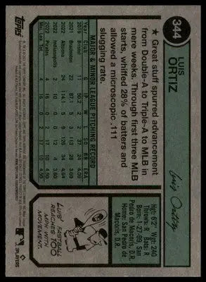 Luis Ortiz Rookie 2023 Topps Heritage #344 Pittsburgh Pirates - Baseball Card Single