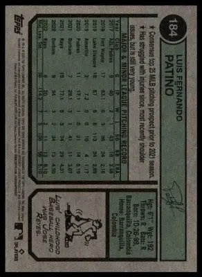 Luis Patiño 2023 Topps Heritage #184 Tampa Bay Rays - Baseball Card Single
