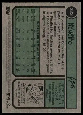 Luis Rengifo 2023 Topps Heritage #223 Los Angeles Angels - Baseball Card Single