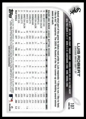 Luis Robert 2022 Topps #107 Chicago White Sox - Baseball Card Single