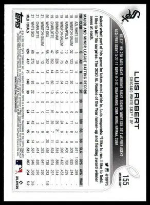Luis Robert 2022 Topps Opening Day #155 Chicago White Sox - Baseball Card Single