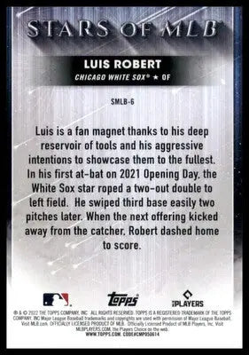 Luis Robert 2022 Topps Stars of MLB #SMLB-6 Chicago White Sox - Baseball Card Single