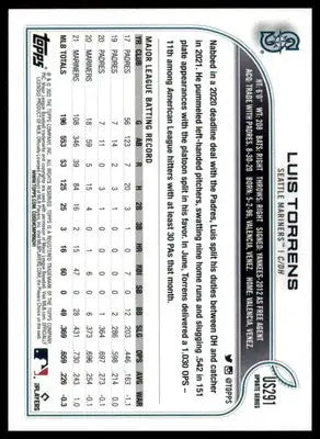 Luis Torrens 2022 Topps Update #US291 Seattle Mariners - Baseball Card Single