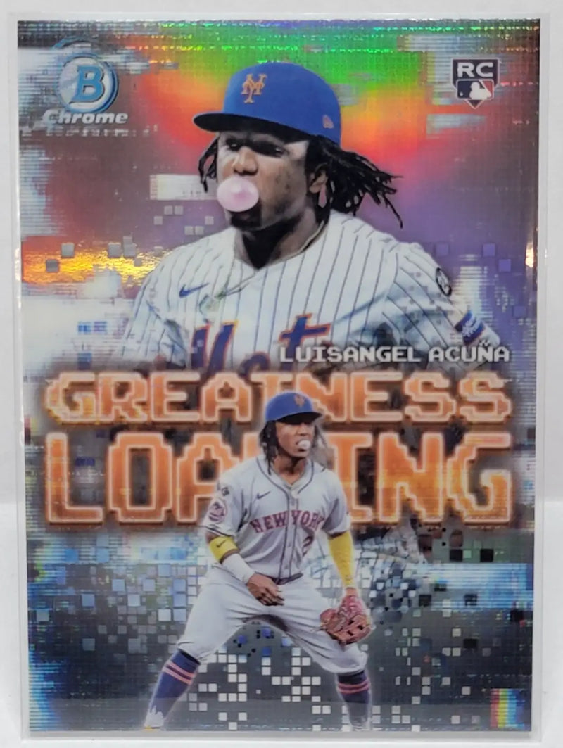 Luisangel Acuna baseball card from Bowman Greatness Loading series for New York Mets