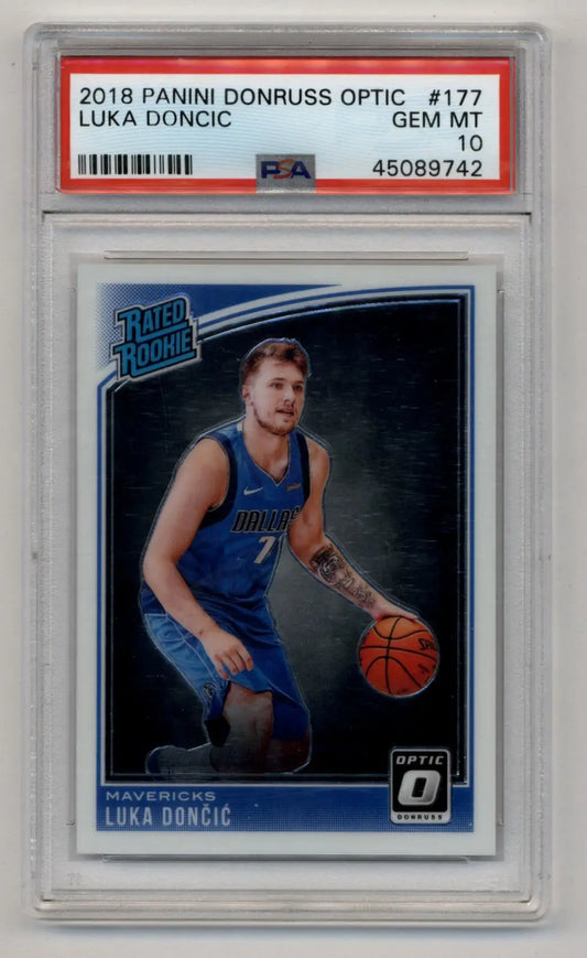 Graded Luka Doncic 2018 Donruss Optic Rookie Card PSA 10 Gem Mint