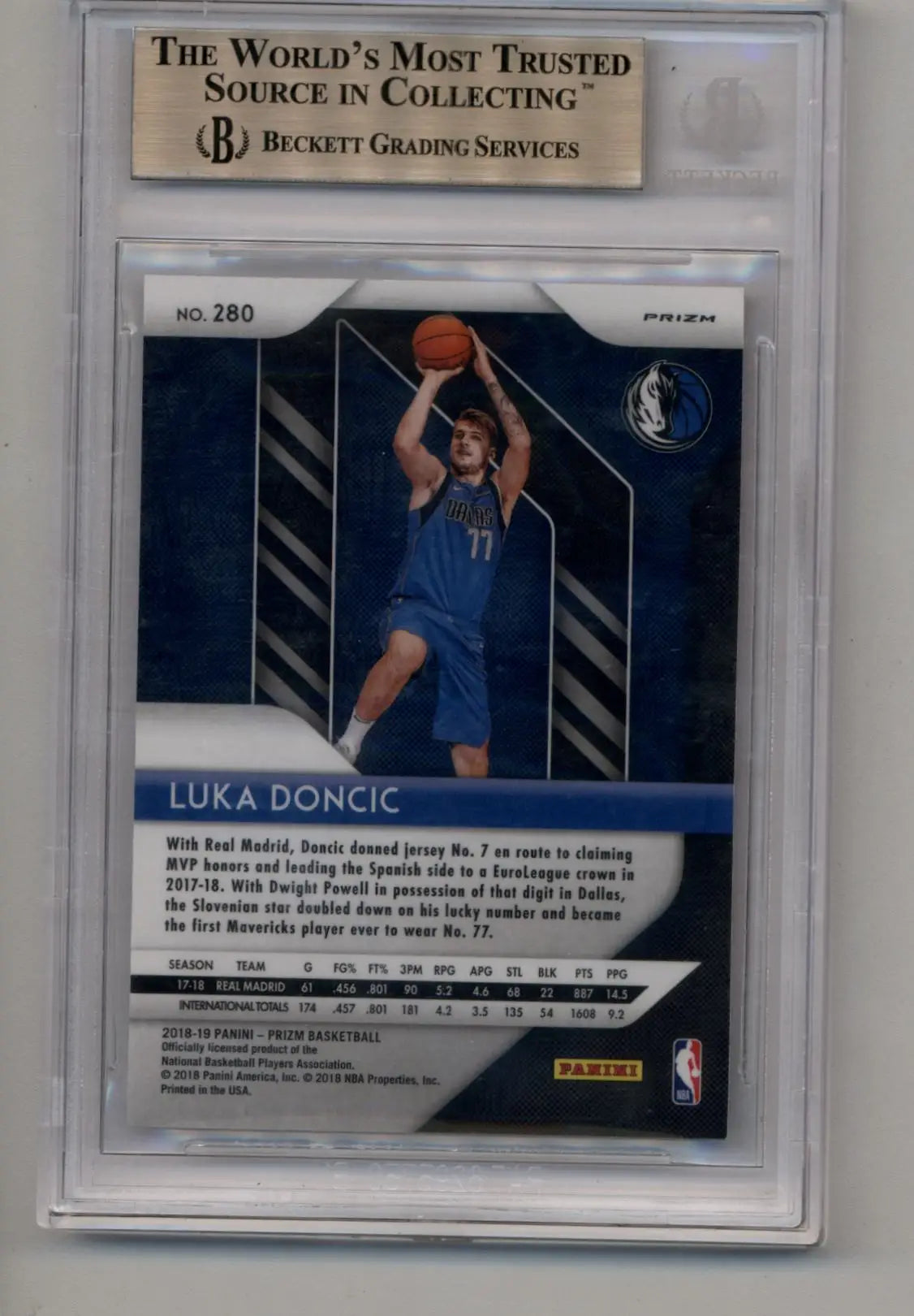 Luka Doncic 2018-19 Prizm Rookie Pink Ice BGS 9.5 Gem Mint basketball card