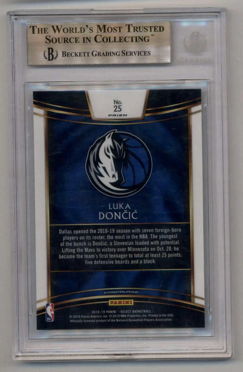Graded Luka Doncic 2018-19 Select Silver Basketball Trading Card Gem Mint BGS 9.5