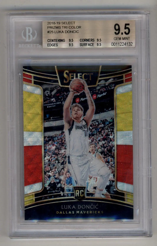Luka Doncic 2018-19 Select Tri Color rookie basketball card graded BGS 9.5 Gem Mint