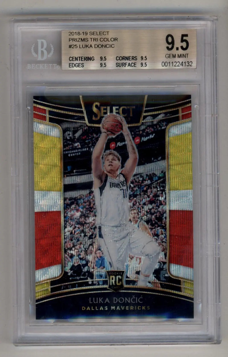 Luka Doncic 2018-19 Select Tri Color rookie basketball card graded BGS 9.5 Gem Mint
