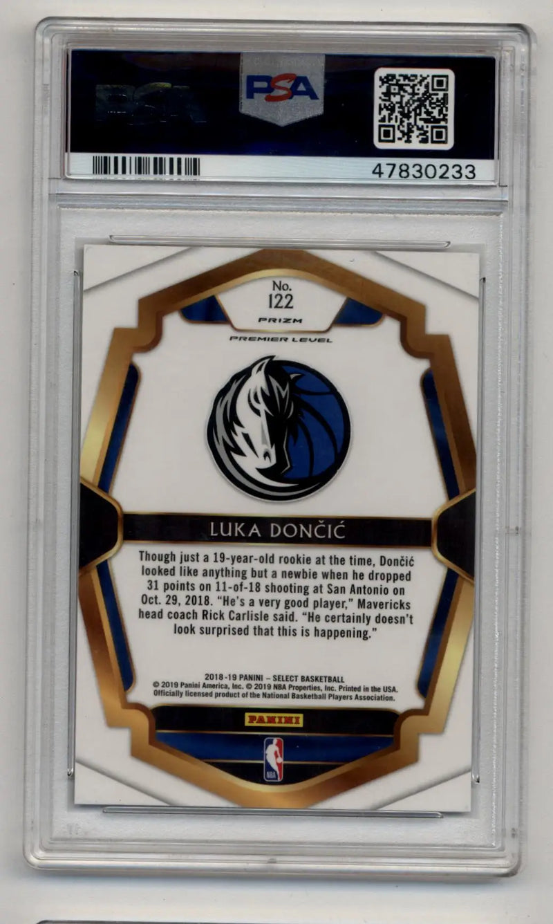 Luka Doncic 2018-19 Select Tri-Color Prizm #122 PSA 10 Gem Mint - Basketball Card Single