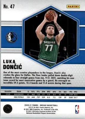 Luka Doncic - 2020-21 Panini Mosaic - #47 - Basketball - Basketball Card Single