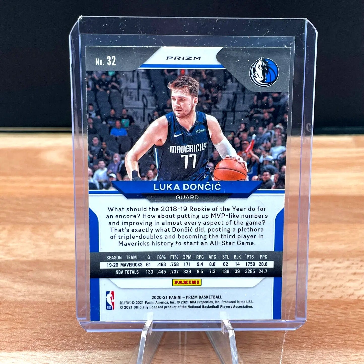 Luka Doncic -2020-21 Panini Prizm Red White & Blue- Prizm #32 -Dallas Mavericks - Basketball Card Single