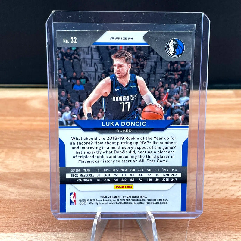 Luka Doncic -2020-21 Panini Prizm Red White & Blue- Prizm #32 -Dallas Mavericks - Basketball Card Single