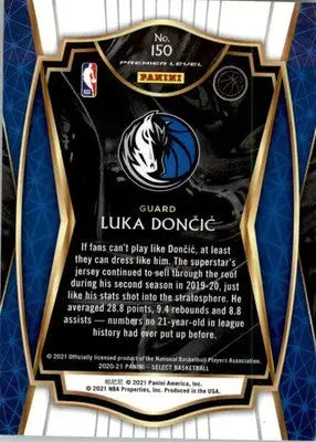 Luka Doncic - 2020-21 Panini Select - #150 - Blue Basketball - Basketball Card Single