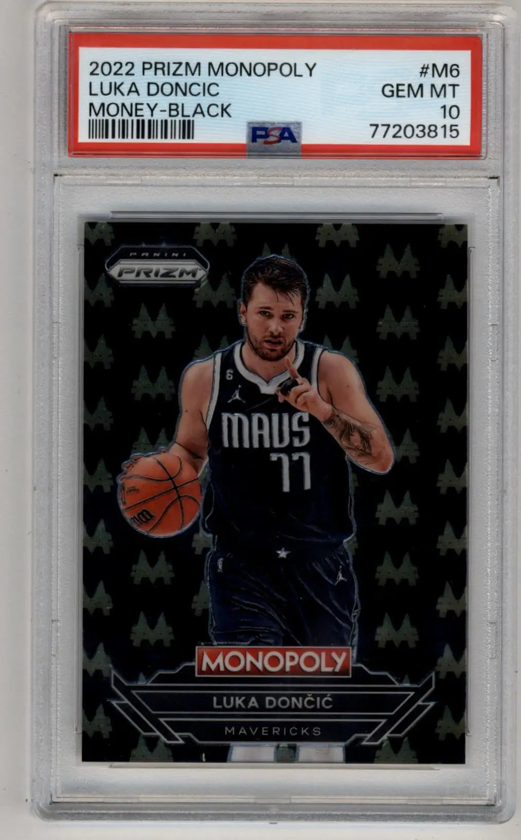 Luka Doncic 2022-23 Prizm Monopoly Money Black PSA 10 Gem Mint - Basketball Card Single