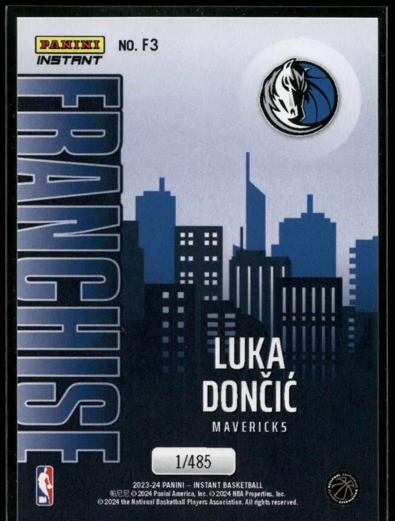 Luka Doncic 2023-24 NBA #3 Franchise Basketball Card Dallas Mavericks 1/485 - Basketball Card Single