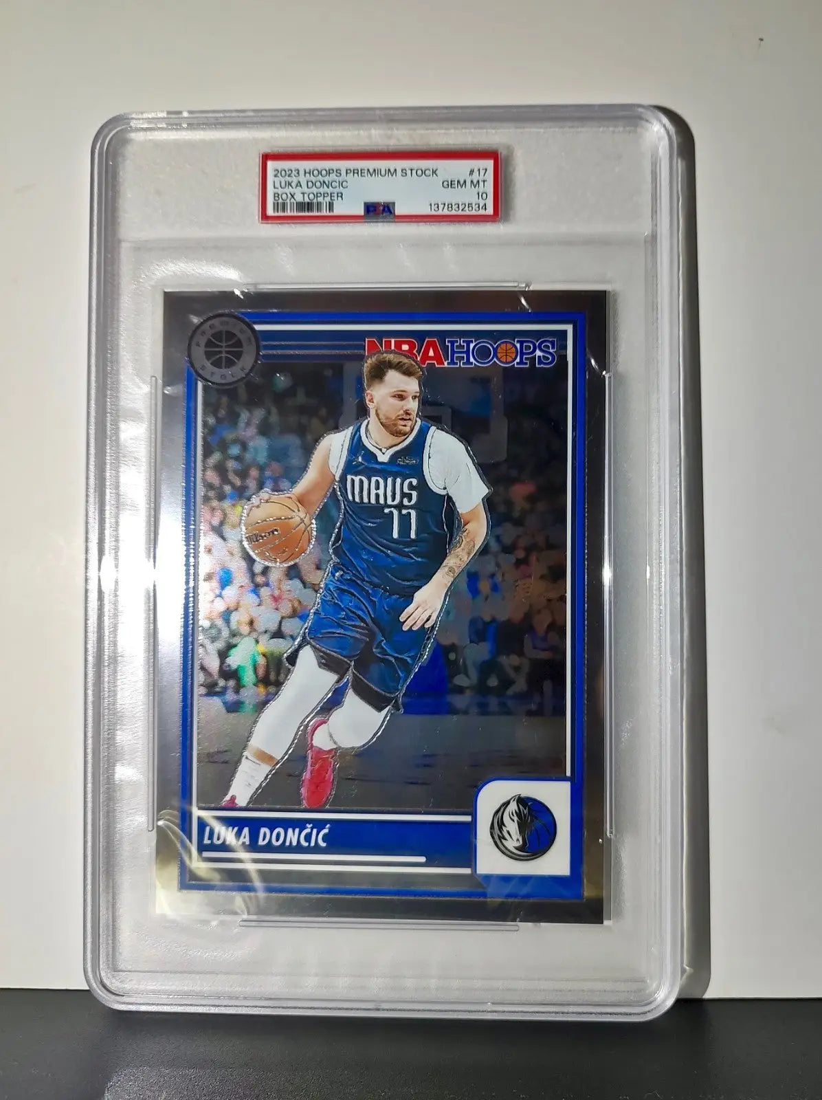 Luka Doncic 2023 Panini Premium Stock NBA Hoops #17 Jumbo PSA 10 Gem Mint - Basketball Card Single