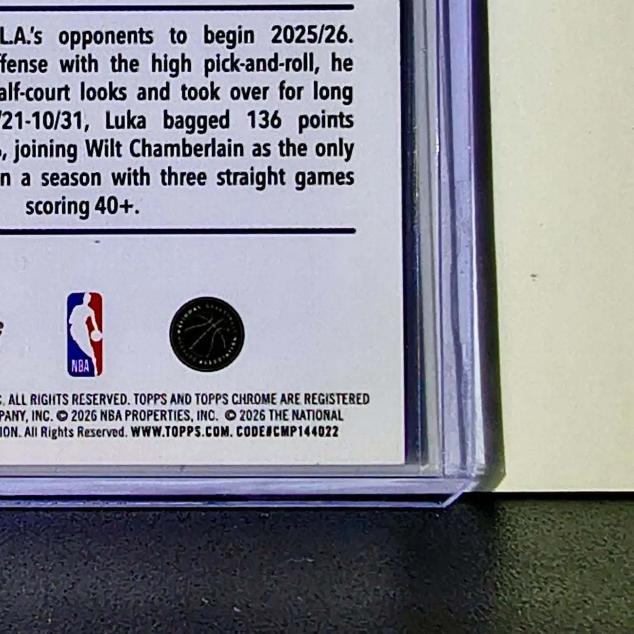 Luka Dončić 2025-26 NBA Topps Chrome Update #2 Card Los Angeles Lakers - Basketball Card Single
