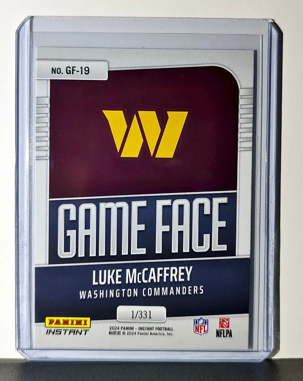 Luke McCaffrey 2024 Panini Game Face #19 NFL Rookie Card Commanders 1/331 - Football Card Single