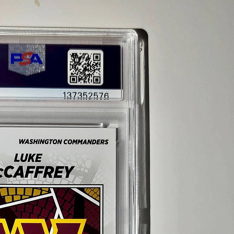 Luke McCaffrey 2024 Panini Sticker Collection 239/299 #99 Rookie Red Foil PSA 8 - Football Card Single