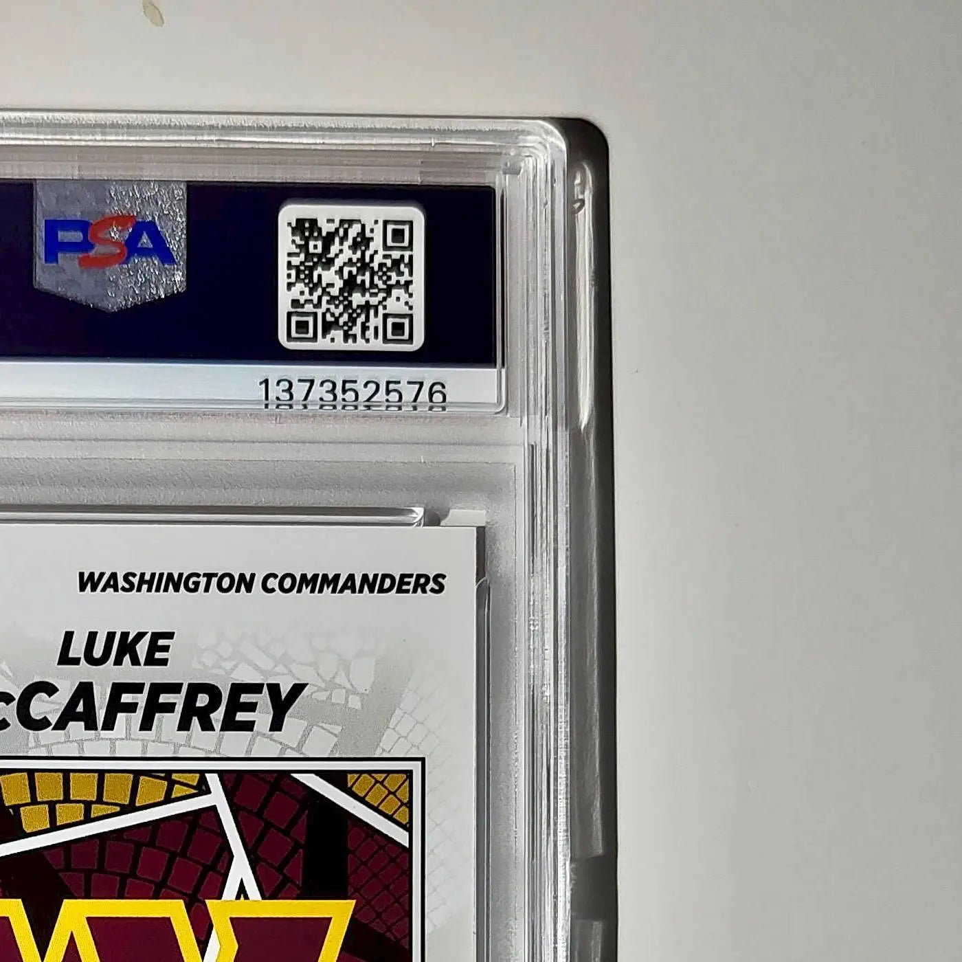 Luke McCaffrey 2024 Panini Sticker Collection 239/299 #99 Rookie Red Foil PSA 8 - Football Card Single