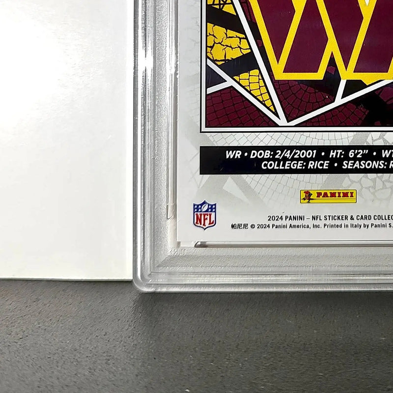 Luke McCaffrey 2024 Panini Sticker Collection 239/299 #99 Rookie Red Foil PSA 8 - Football Card Single