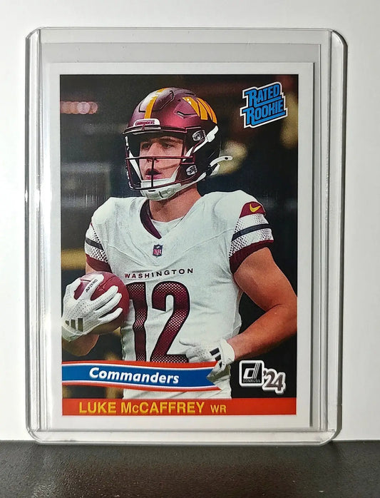 Luke McCaffrey Rookie 2024 Panini Rated Rookie Retro NFL #30 Commanders 1 of 890 - Football Card Single