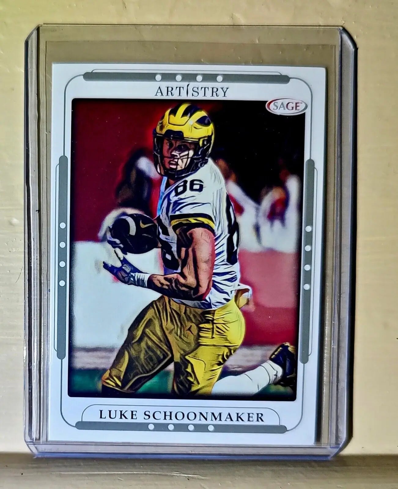 Luke Schoonmaker 2023 SAGE NFL Artistry Football #84 Card