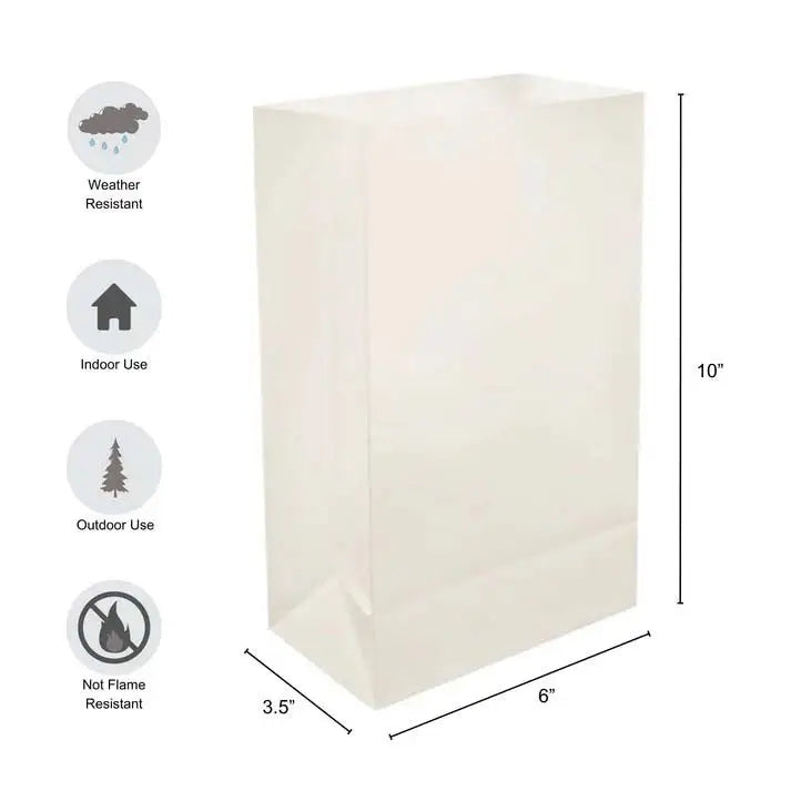 LumaBase Plastic Luminaria Bags Tan - Set of 12 One Size - landscape Luminary - General Merchandise