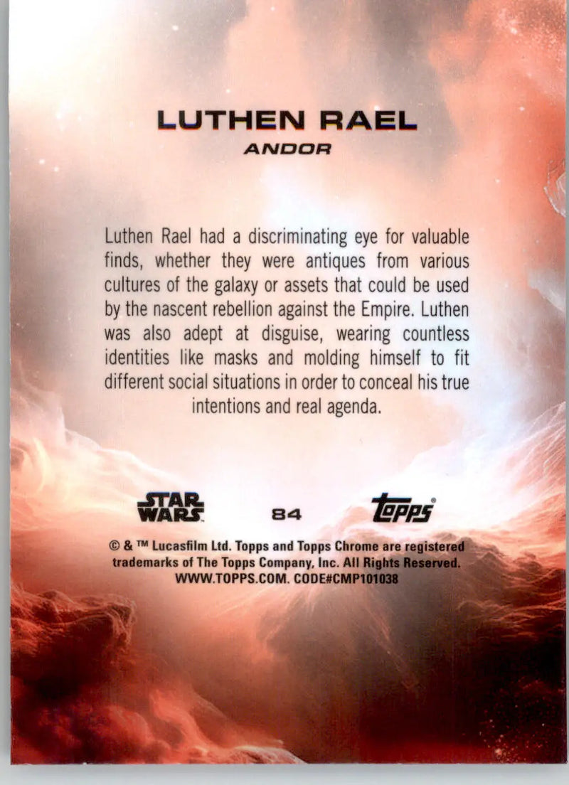 Luthen Rael - 2025 Topps Chrome Sapphire Edition Star Wars - #84 - Non_sport