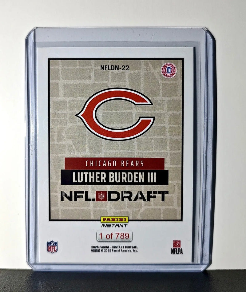 Luther Burden III Rookie 2025 NFL Draft #22 Football Card Chicago Bears 1 of 789 - Football Card Single