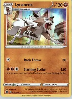 Lycanroc - Champion’s Path - 30/73 - Holo NM - Pokémon Card Single