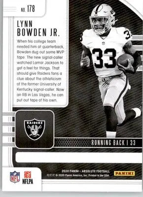 Lynn Bowden Jr. - 2020 Panini Absolute - #178 - Retail RC Football - Football Card Single