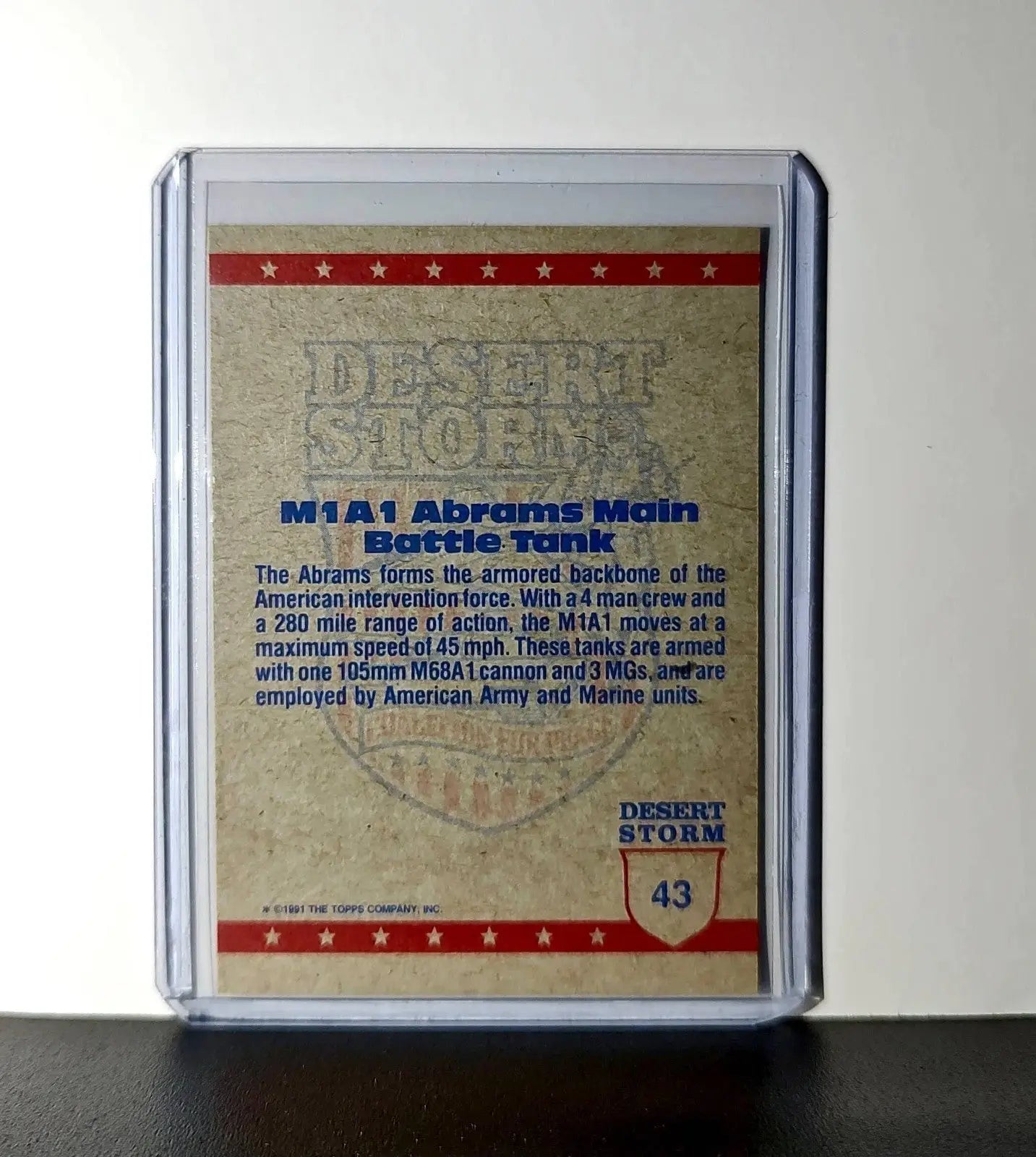 M-1 Abrams Tank 1991 Topps Desert Storm #43 Card - Non-Sports Card Single