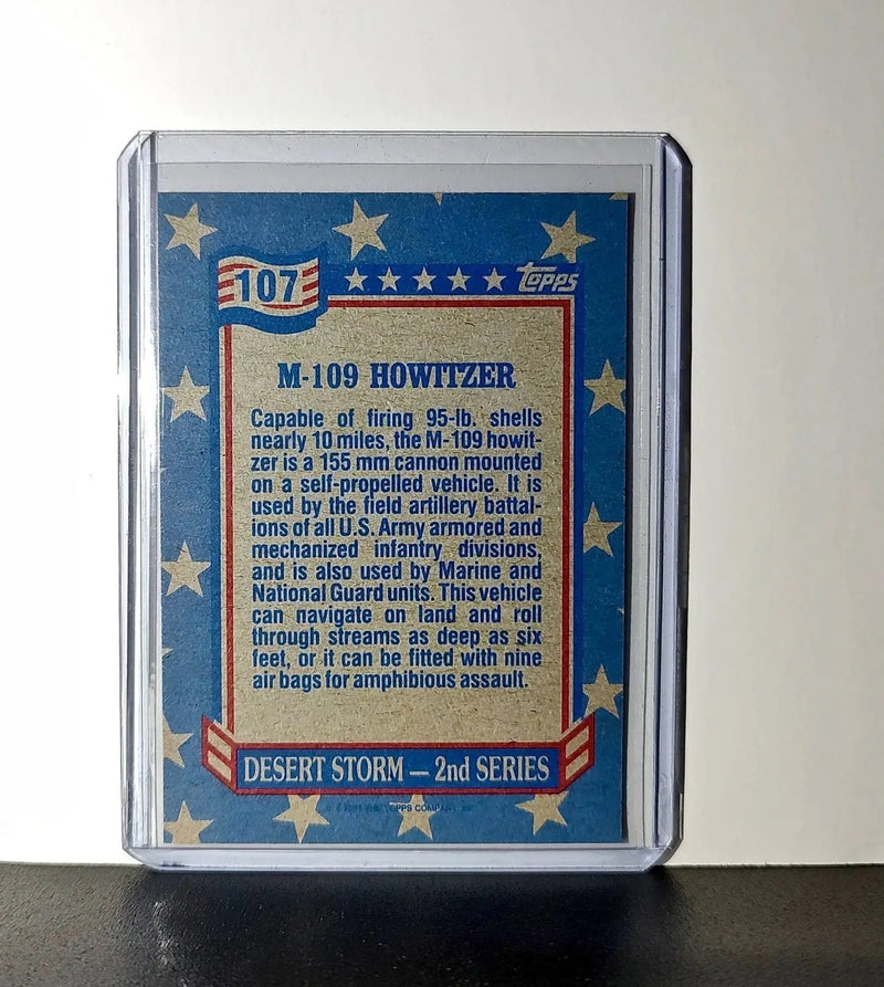 M-109 Howitzer 1991 Topps Desert Storm #107 Card
