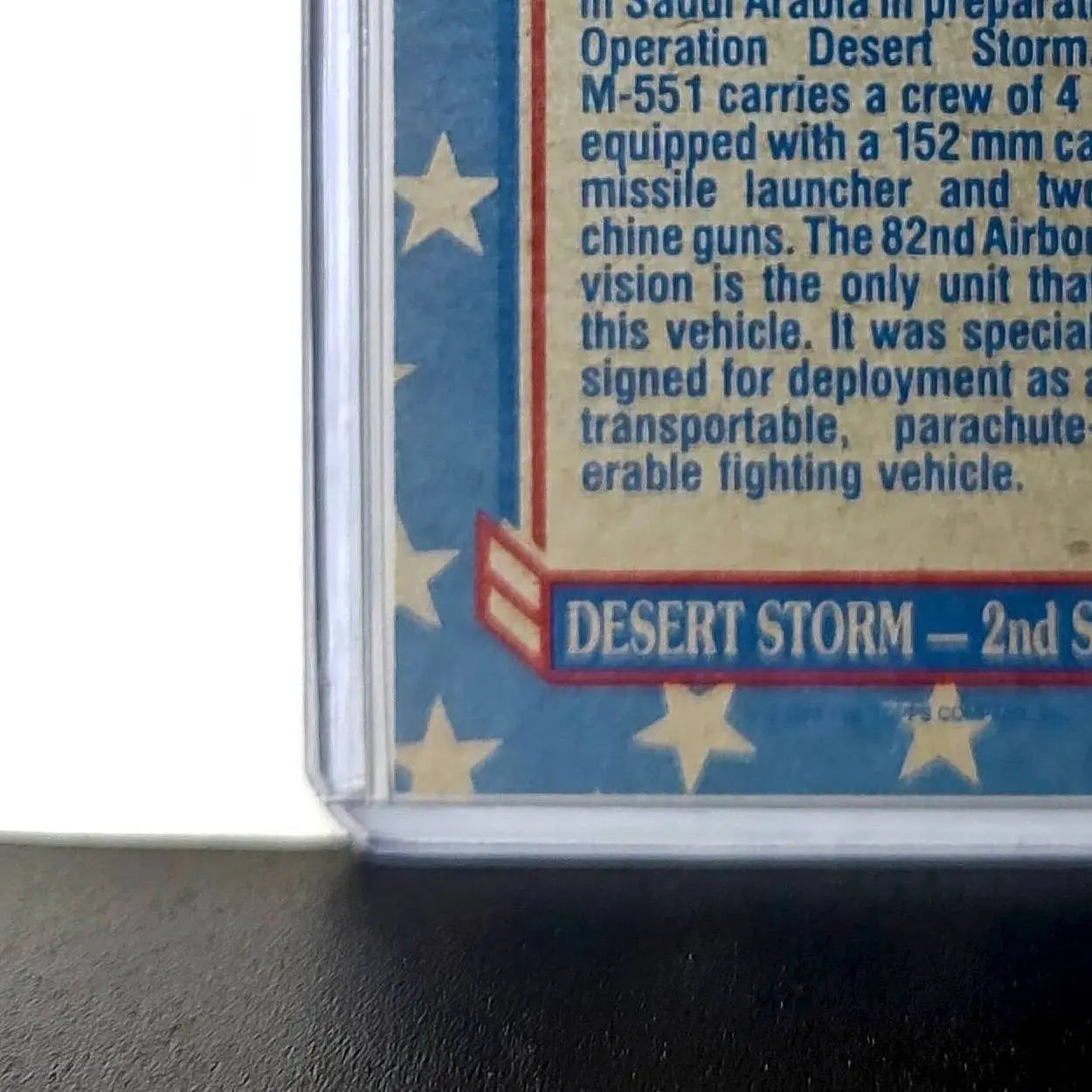 M-551 Sheridan 1991 Topps Desert Storm #92 Card