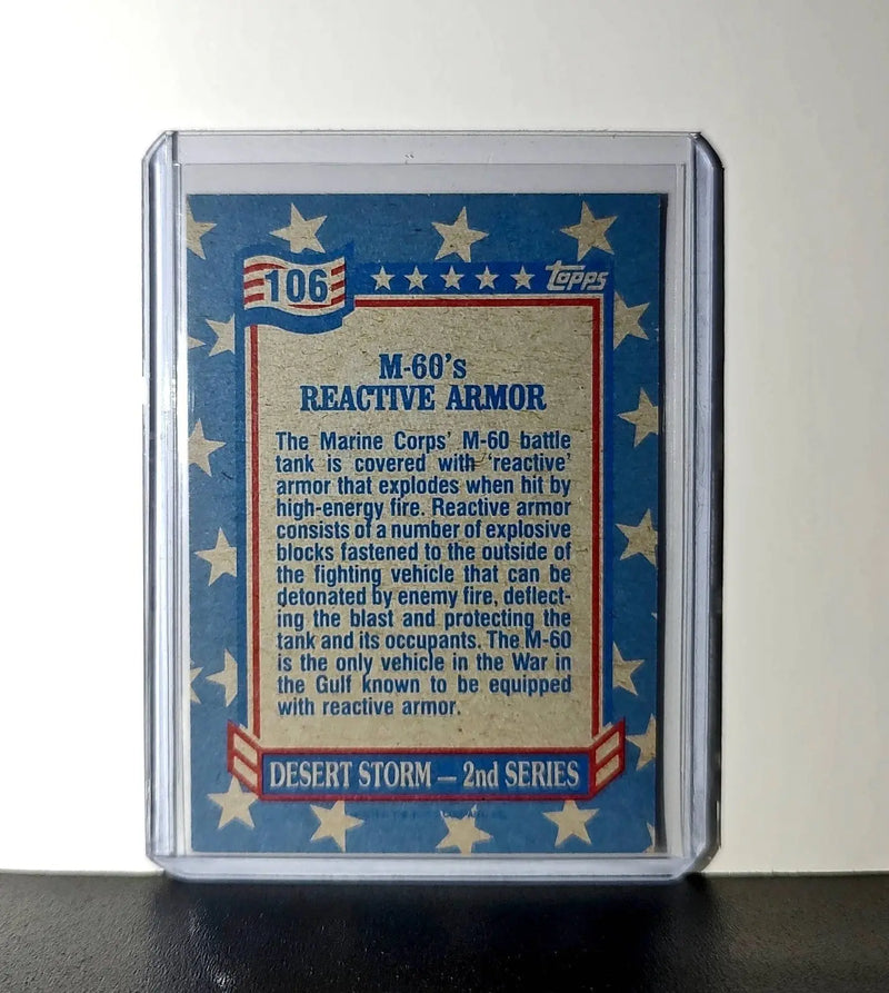 M-60 Reactive Armor 1991 Topps Desert Storm #106 Card - Other