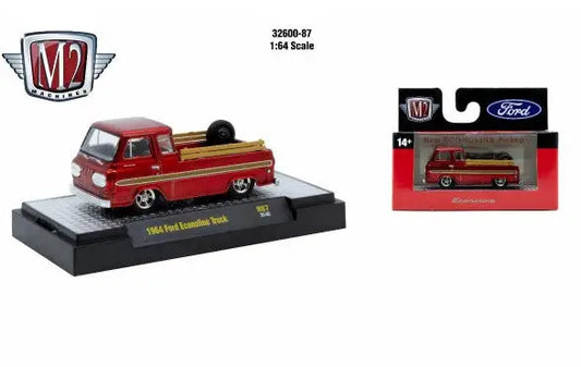 Red 1964 Ford Econoline truck toy from Detroit Muscle R87 series