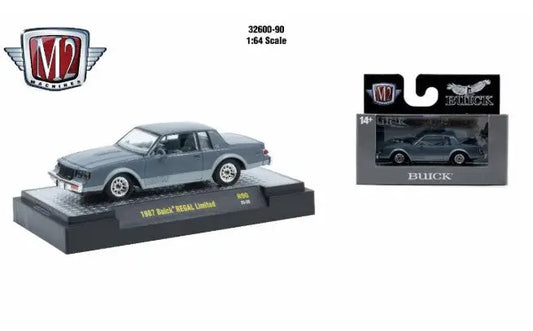 Die-cast grey 1987 Buick Regal Limited model from Detroit Muscle R90 series