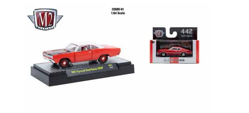 M2 Machines 1:64 Detroit Muscle R91 1969 Plymouth Road Runner Hemi - Collectibles
