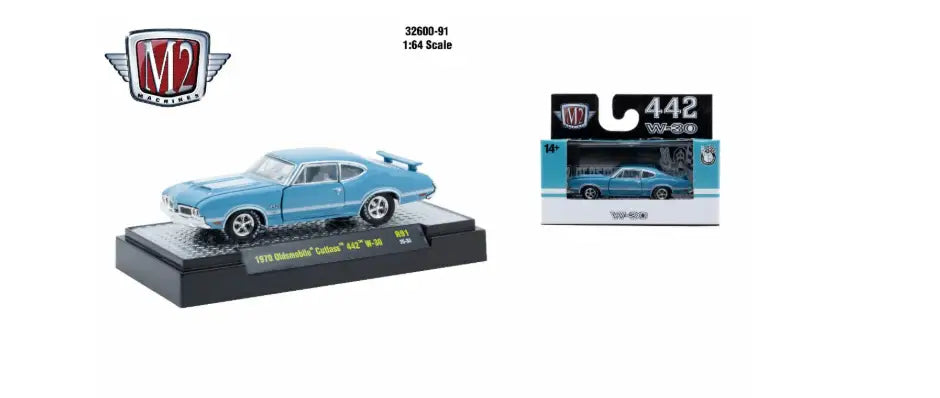 M2 Machines 1:64 Detroit Muscle R91 1970 Oldsmobile Cutlass 442 W-30 - Collectibles
