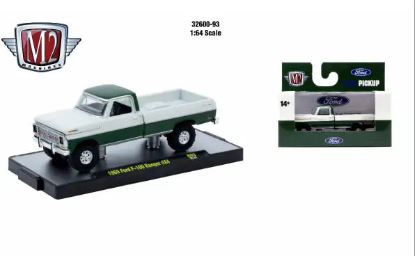 M2 Machines 1:64 Detroit Muscle R93 1969 Ford F100 Ranger 4x4 - Collectibles