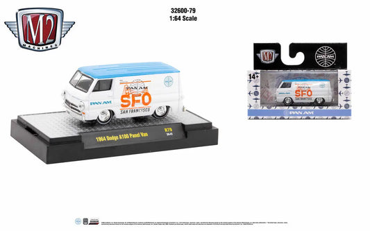 White and blue 1965 Dodge A100 Panel Van with SEO graphics, M2 Machines Detroit Muscle Release
