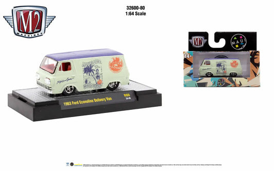 Mint green vintage Volkswagen delivery van on stand from M2 Machines Detroit Muscle Release