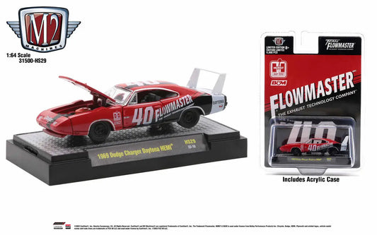 Red 1970 Dodge Charger Daytona model car with rear wing from Daytona Hemi Release