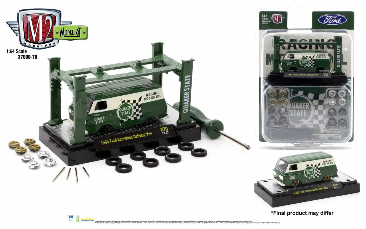 Model Kit Release of Green Ford Econoline Delivery Van with accessories and lift kit