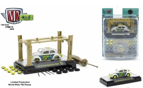 M2 Machines 1:64 Model Kit Release featuring 1953 VW Beetle Deluxe CHASE toy car model kit
