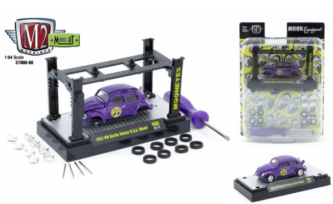 M2 Machines 1:64 Model Kit Release 80 1953 VW Beetle Deluxe USA Model Mooneyes