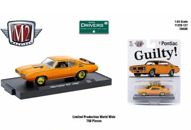 Orange 1969 Pontiac GTO Judge die-cast model car GTO Judge Chase limited edition